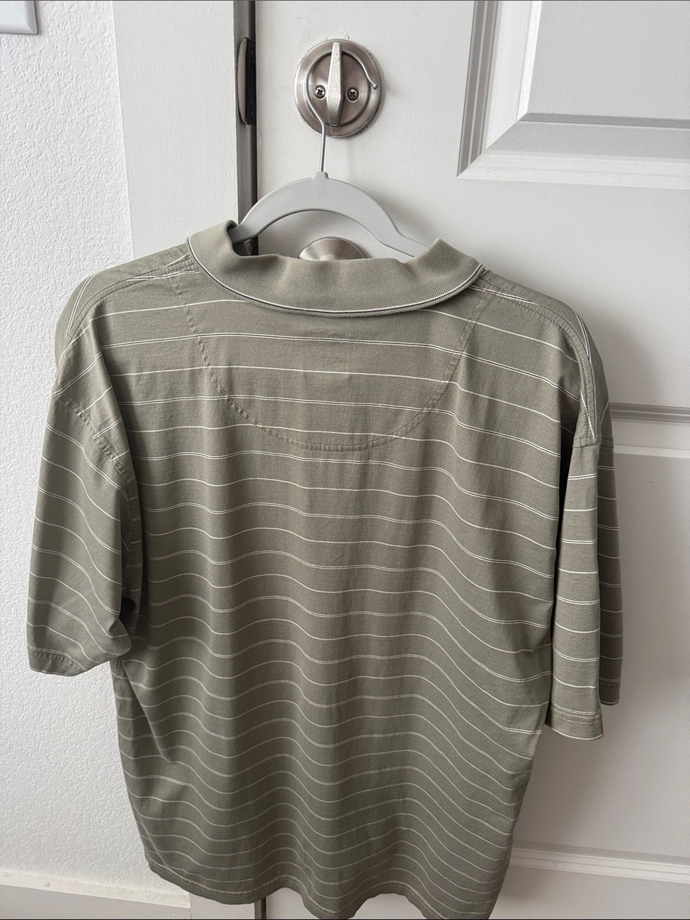 Pebble Beach Men's Olive Stripe Polo 100% cotton - Picture 3 of 3